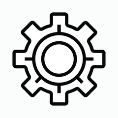 Settings gear icon line art single icon for website or app