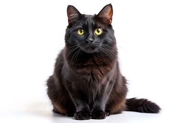 Fototapeta premium Majestic black cat sitting studio shot
