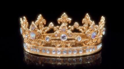 Obraz premium Regal Gold Crown with Diamonds Royalty Luxury Power Success