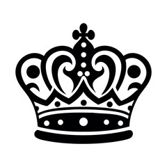 Ornate Crown Flat Vector Icon on White Background–Royal Decorative Symbol. Ideal for branding, awards, luxury design, and regal-themed graphics.
