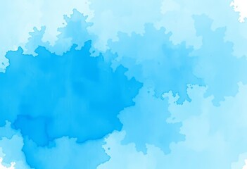 Obraz premium Abstract blue watercolor wash background with textured cloud effect , dreamy, soft