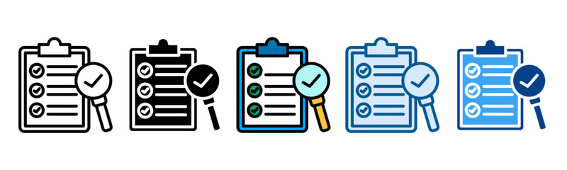 Audit Icon Set Multiple Style Collection