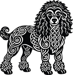 Naklejka premium Dog Poodle Silhouette Vector Clipart Illustration png icon
