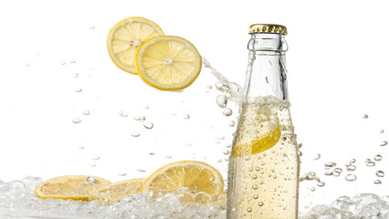 Lemon juice isolated on transparent background 