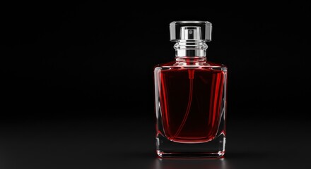 Elegant Red Perfume Bottle: A Minimalist Still Life