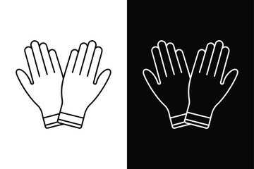 Fototapeta premium Protective Rubber Gloves Icon. Editable Vector for Medical and Design Use