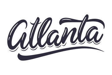 Atlanta Hand Lettering Script Font – Modern Brush Calligraphy City Name Vector Design