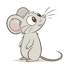 Sticker design with cute mouse