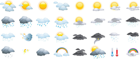 Weather icons and cloud icon vector file and bundle set