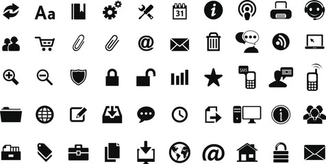 Web and Communication Icons vector bundle set