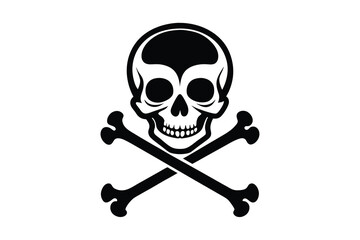 skull and crossbones silhouettes vector illustration on white background