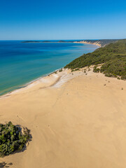 Vertical aerial view of Carlo Sand Blow in Queensland, Australia
