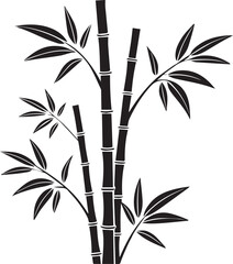 bamboo vector art silhouette design illustrator on white background