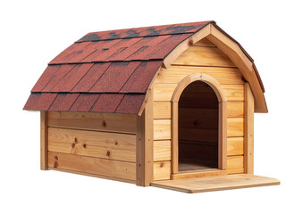 wooden dog house isolated on transparent background