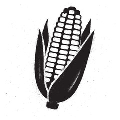Graffiti Style Black and White Corn Stencil Spray Art.