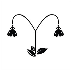 Twinflower Flower Silhouette Icon