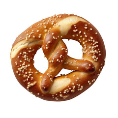 Salted pretzel isolated on white background