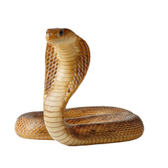 Coiled cobra snake isolated on white background