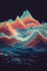 Abstract Pixelated Mountains