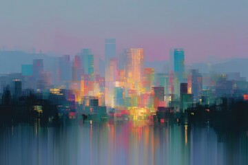 Cityscape Reflection Painting