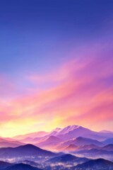 Sunset over Mountains