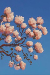 Blossom Branch Against Blue Sky