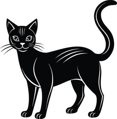 Cat Silhouette Vector Clipart Illustration png icon
