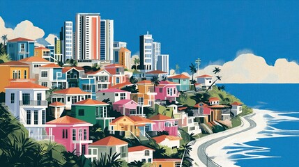 Colorful Coastal Town