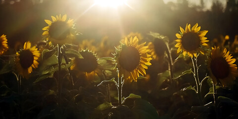 sunrise in the field