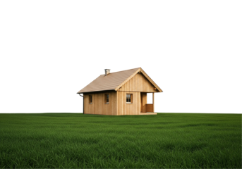 wooden house on grass