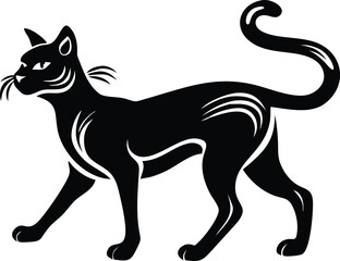 Cat Silhouette Vector Clipart Illustration png icon