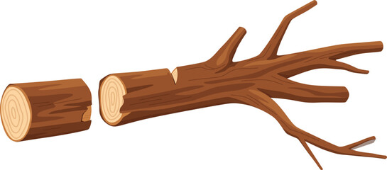 Tree Log Illustration Showing Deforestation Impact