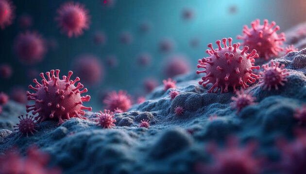 viruses microscopic view background  - Powered by Adobe