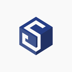 letter S cubes 3d logo