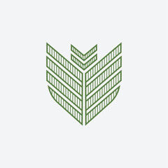 Abstract Green Leaf Logo