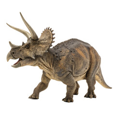 Fototapeta premium Triceratops dinosaur three horned face iconic isolated on a transparent background