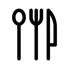 Cutlery set icon with fork, spoon, knife. Great for dining designs.