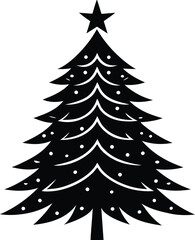 Obraz premium Christmas Tree Silhouette Vector Clipart Design png icon