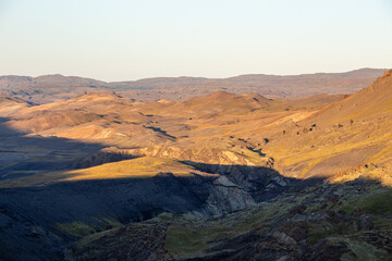 sunset in the mountains OF ICELAND