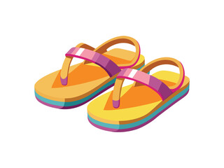 Colorful summer sandals for kids isolated on white background
