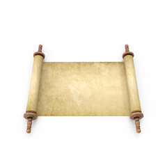 Ancient Scroll Paper Isolated on Transparent Background