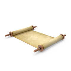 Ancient Scroll Paper Isolated on Transparent Background