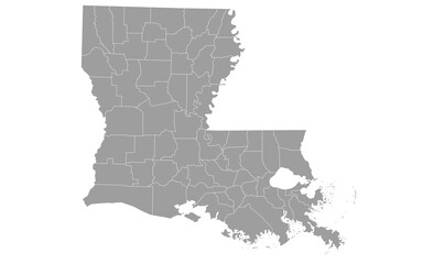Louisiana map, Louisiana administrative map. parishes map of Louisiana, blank Map, empty map of Louisiana