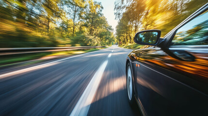 Fototapeta premium Fast Car on a Scenic Highway
