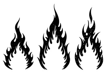 Hand-Drawn Flames: Vector Set for Graphic Design