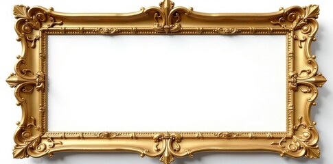 Ornate gilded Victorian frame, isolated White background , ornate frame, gilded, regal