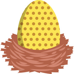 Easter Egg with Nest Illustration