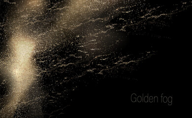 Exquisite isolated golden chaotic background with bright glitter.