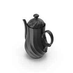 Black Tea Pot isolated on transparent background