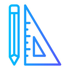 pencil and ruler gradient icon